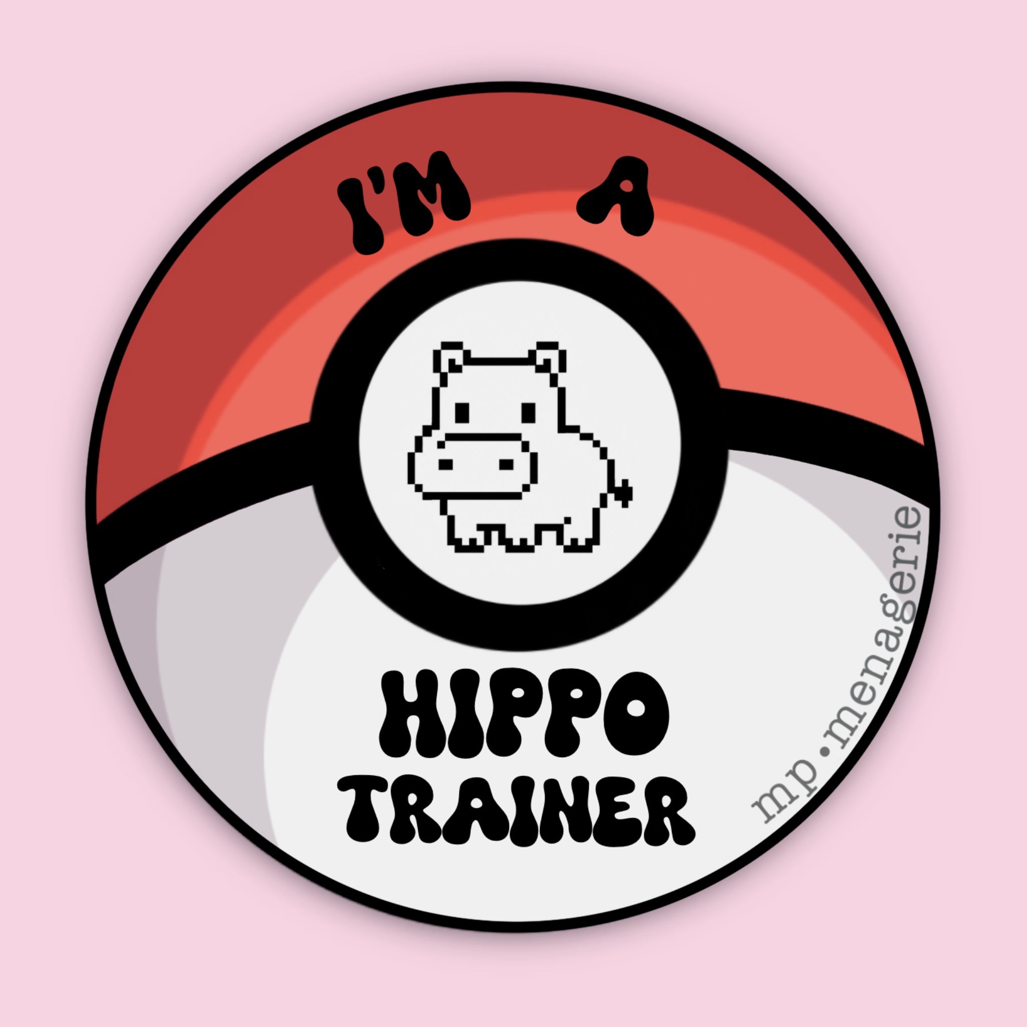 Hippo Trainer Pokeball Sticker