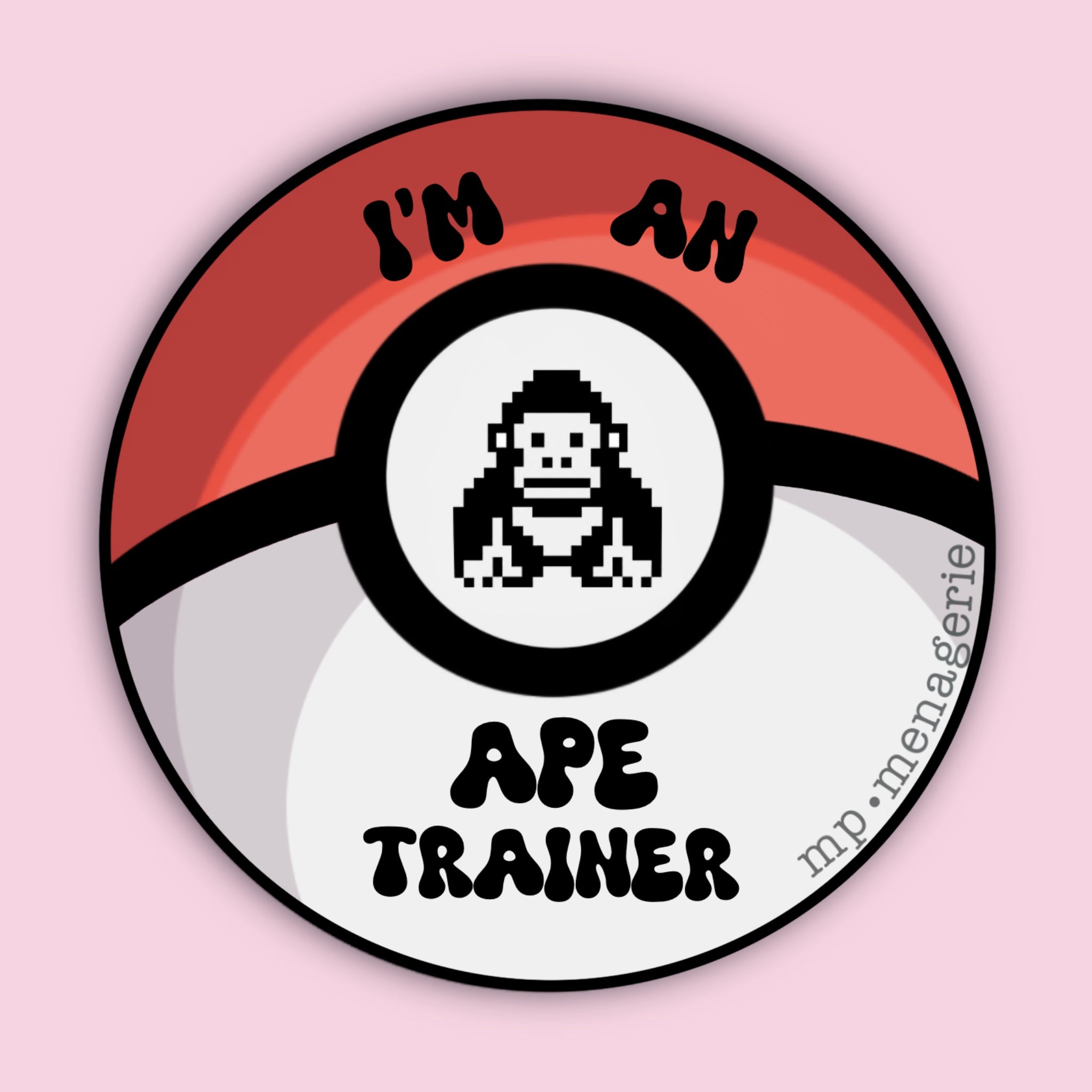 Ape Trainer Pokeball Sticker