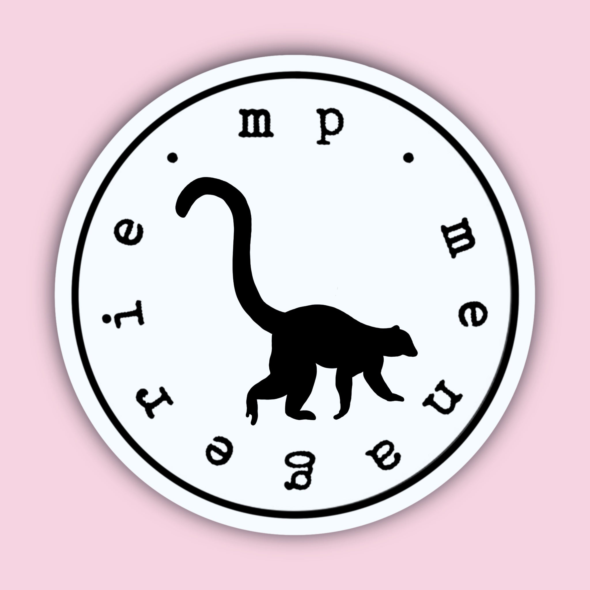 Ring-Tailed Lemur Silhouette Sticker