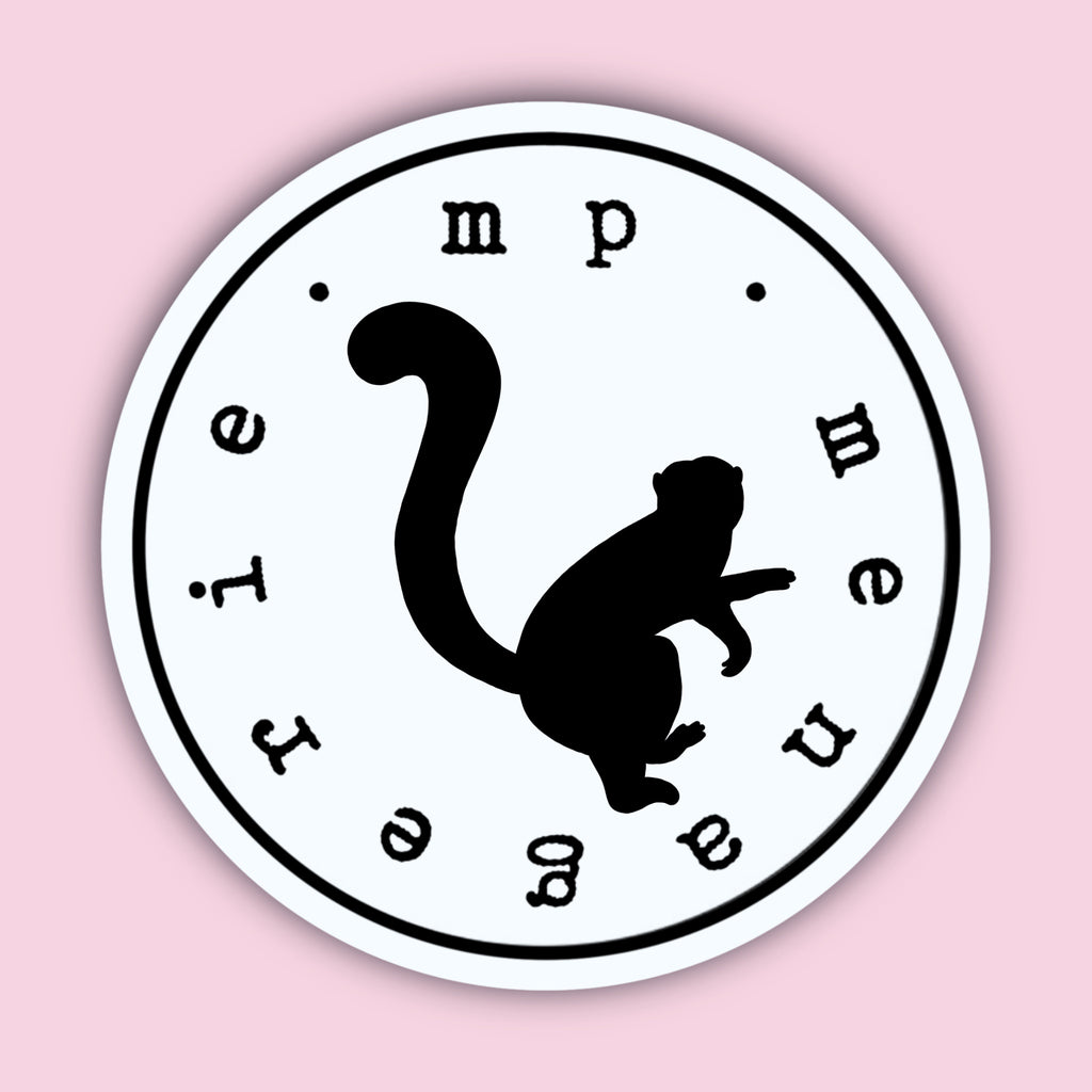 Brown Lemur Silhouette Sticker