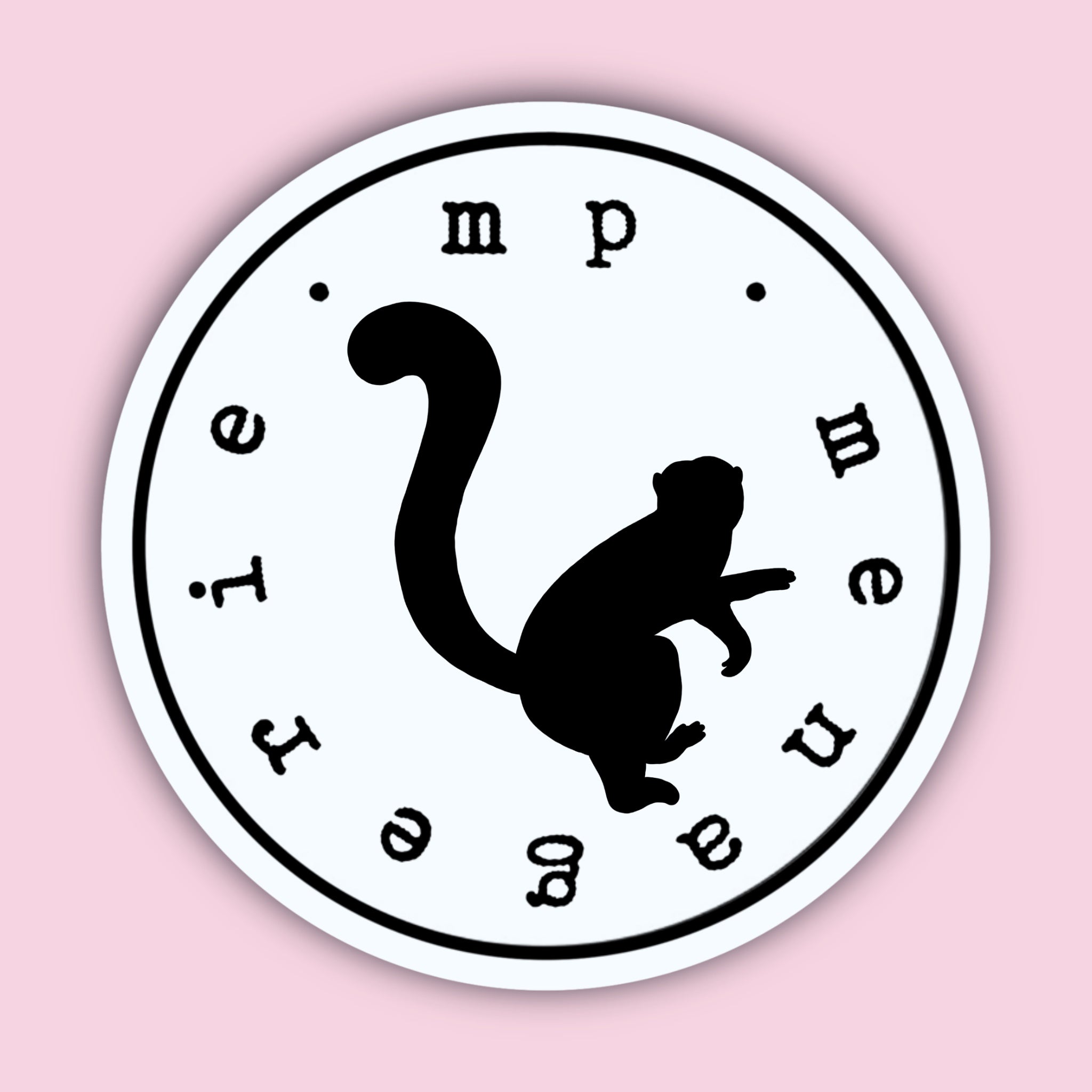 Brown Lemur Silhouette Sticker