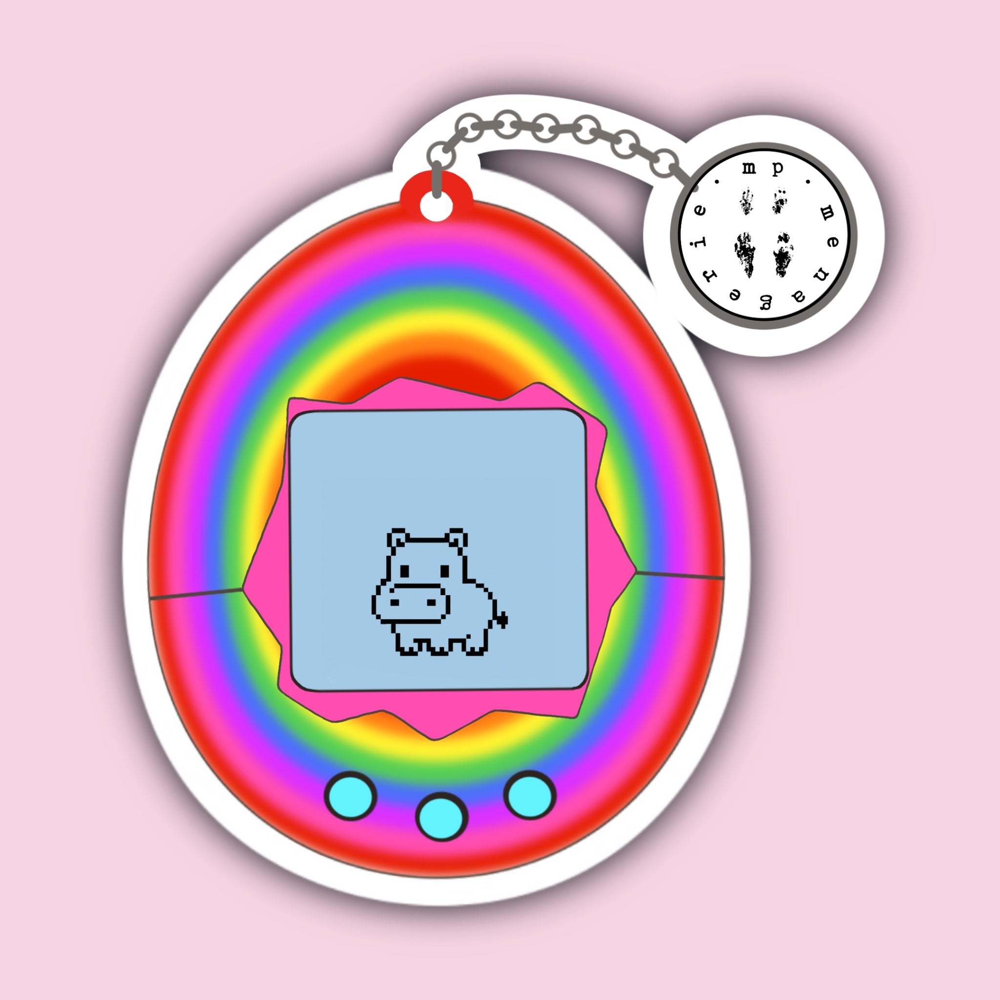 Hippo Tamagotchi Sticker