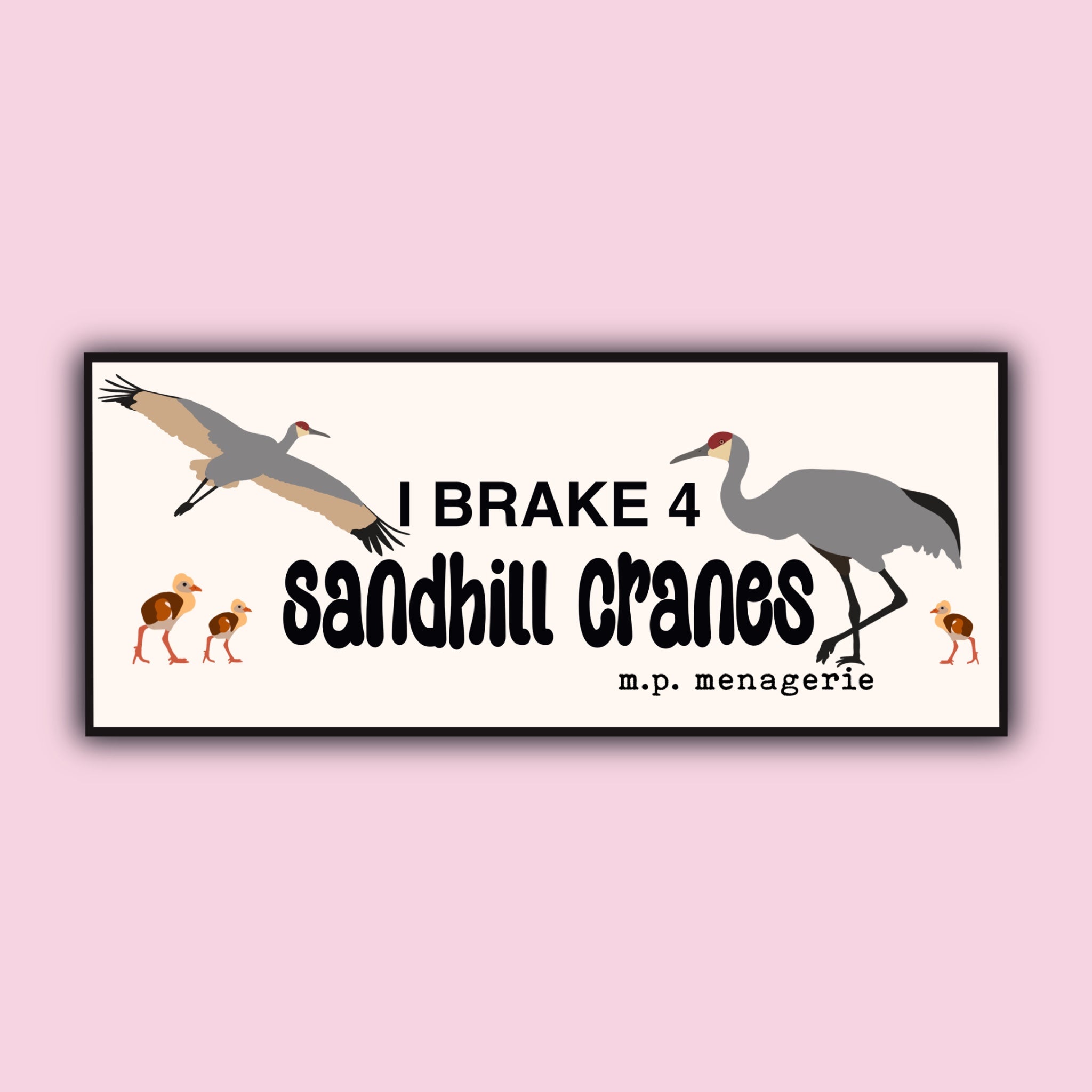 I Brake 4 Sandhill Cranes Bumper Sticker