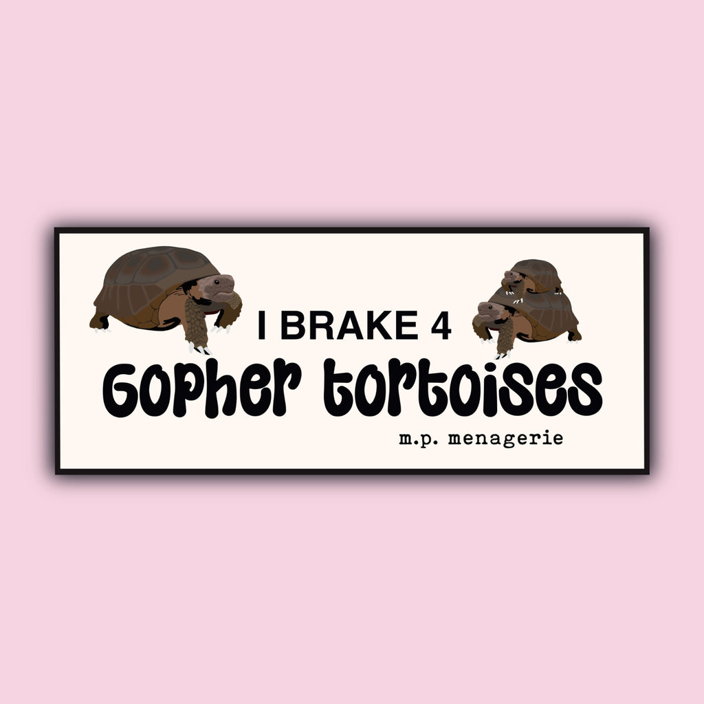 I Brake 4 Gopher Tortoises Bumper Sticker