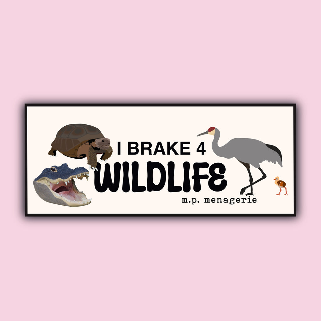 I Brake 4 Wildlife Bumper Sticker