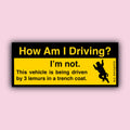 How Am I Driving? Lemur Bumper Sticker 2