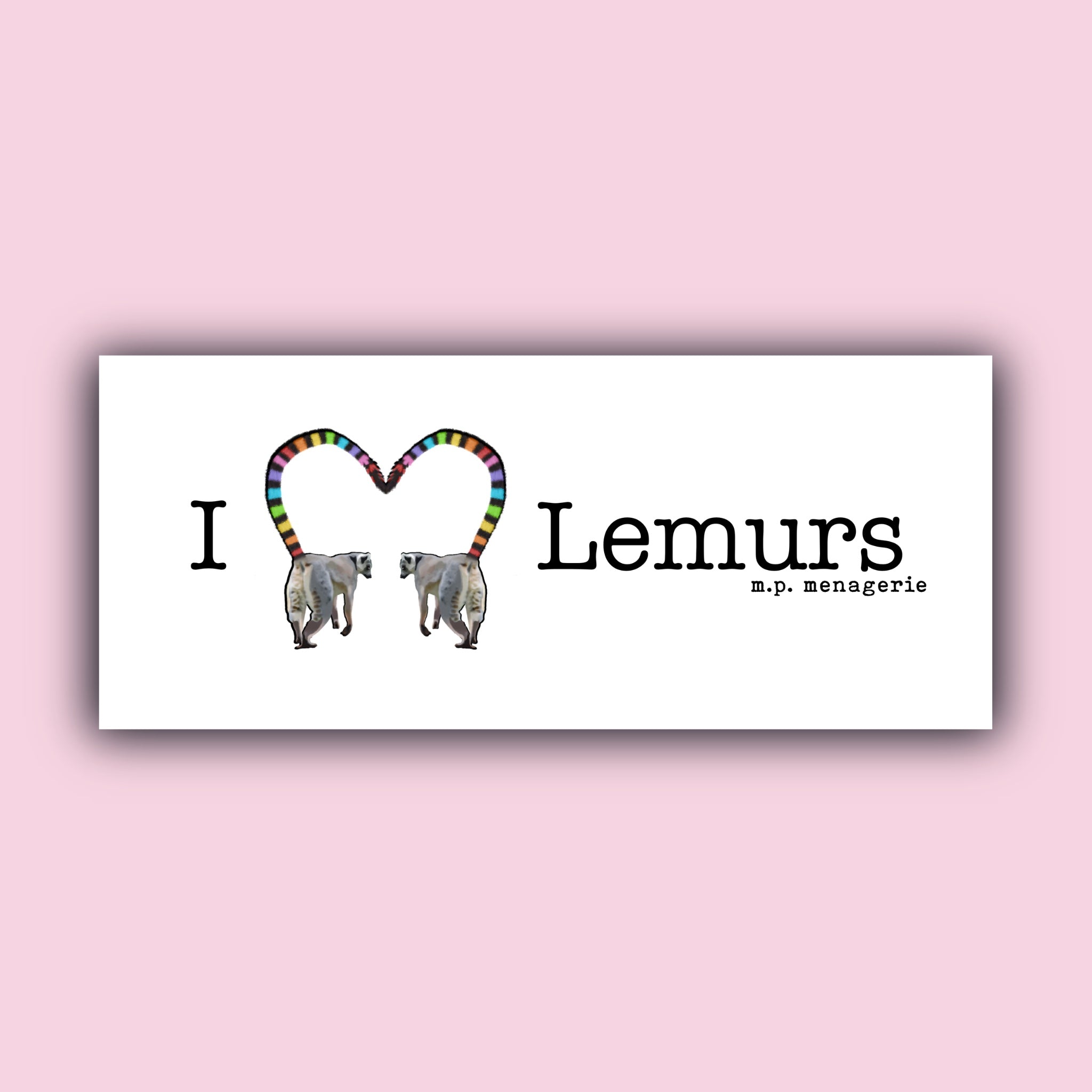 I Love Lemurs Pride Bumper Sticker