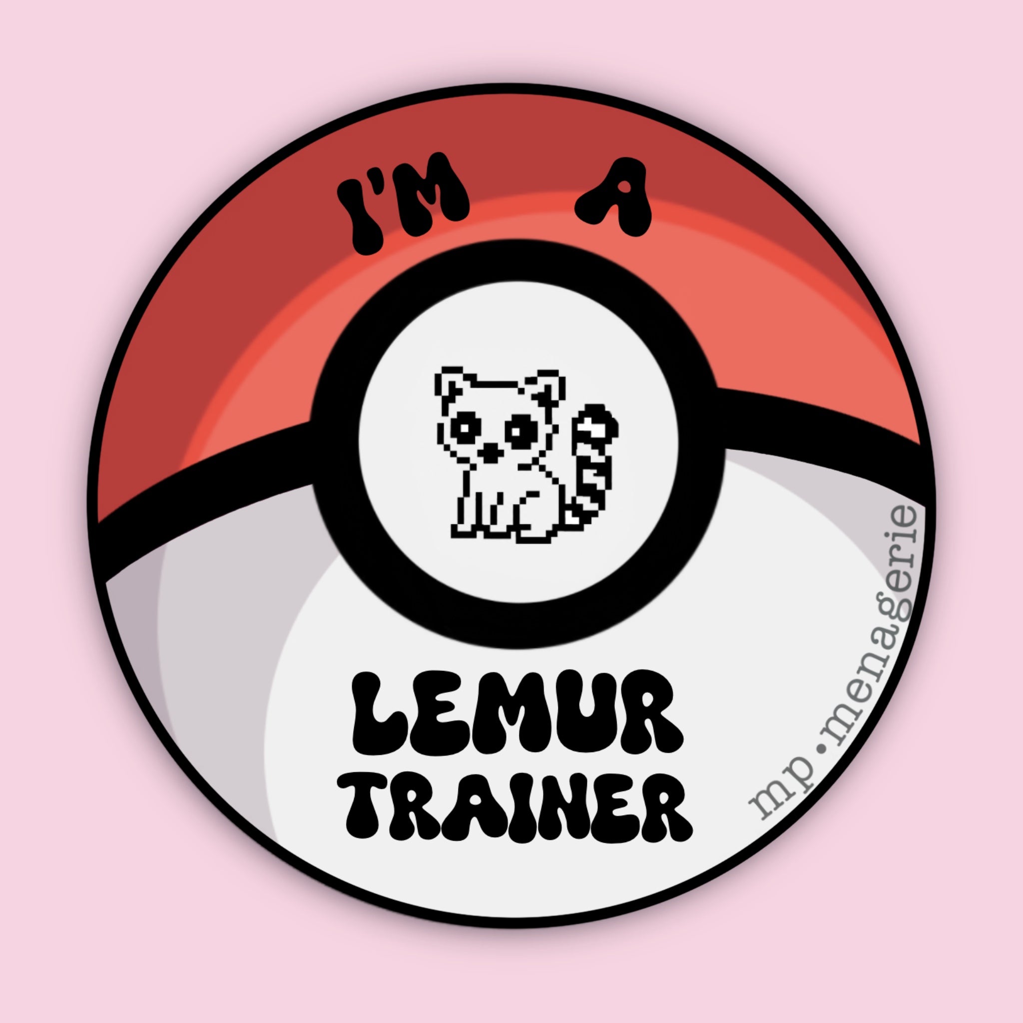 Lemur Trainer Pokeball Sticker